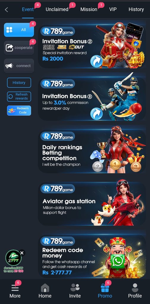 R789 bonuses