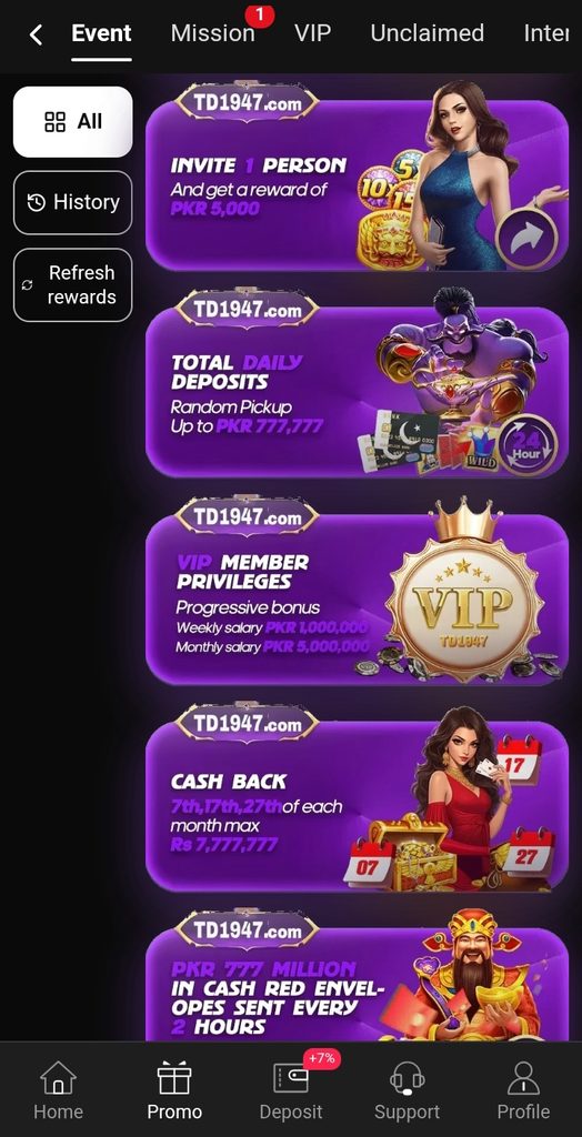 TD 1947 bonuses
