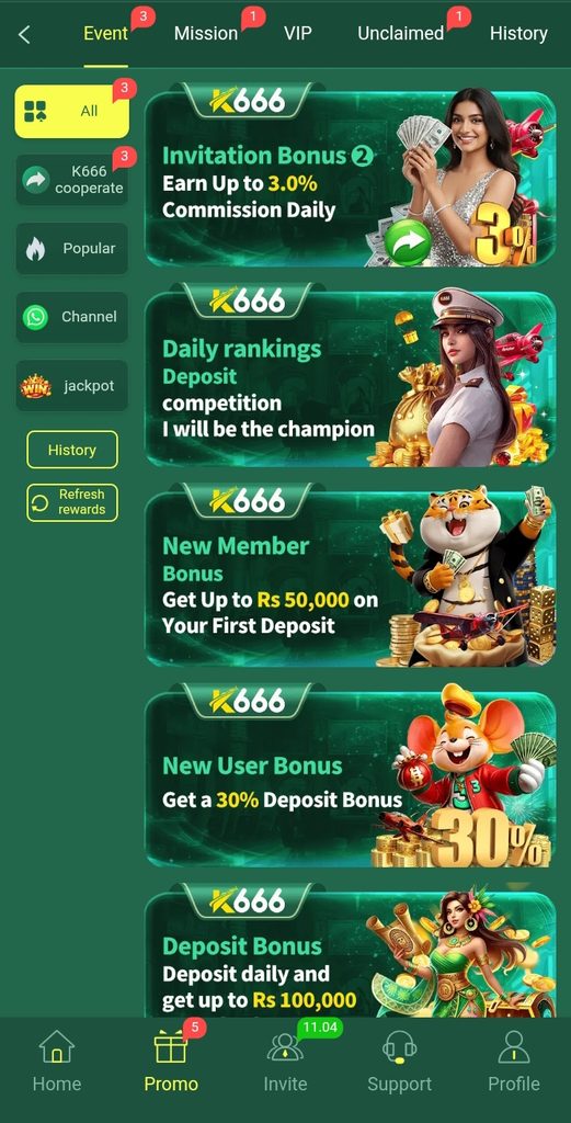 K666 bonuses