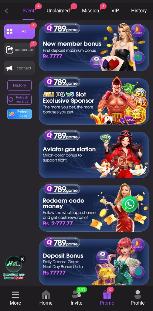 Q789 bonuses